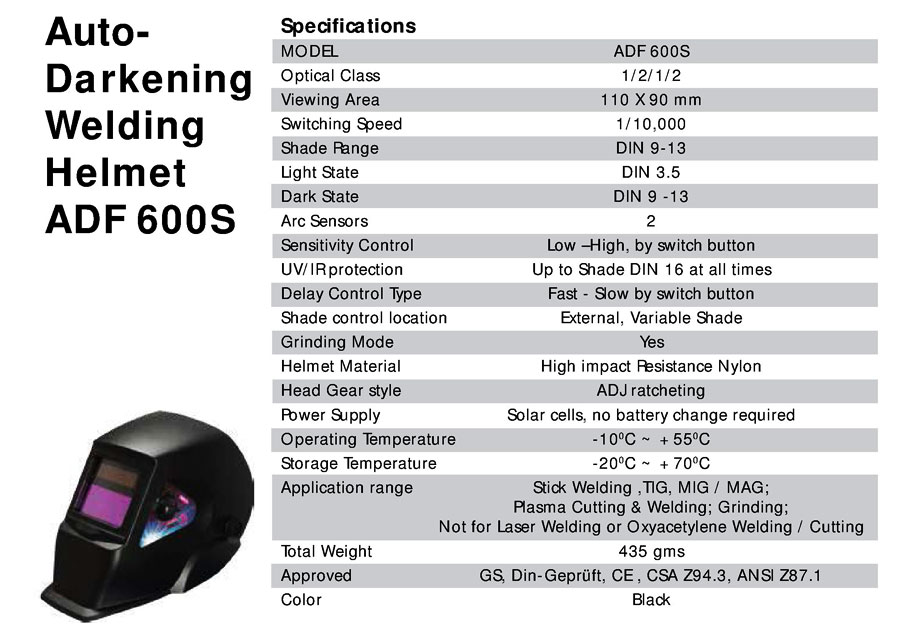 auto-darkening welding helmet